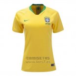 Camiseta Brasil 1ª Equipacion Mujer 2018